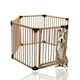 image 1 of Bettacare Wooden Dog Pen, Hexagon, 6 x 80cm, Natural Wood, 76cm High, Dog Pen for Pets Dogs and Puppy, Dog Playpen Cream