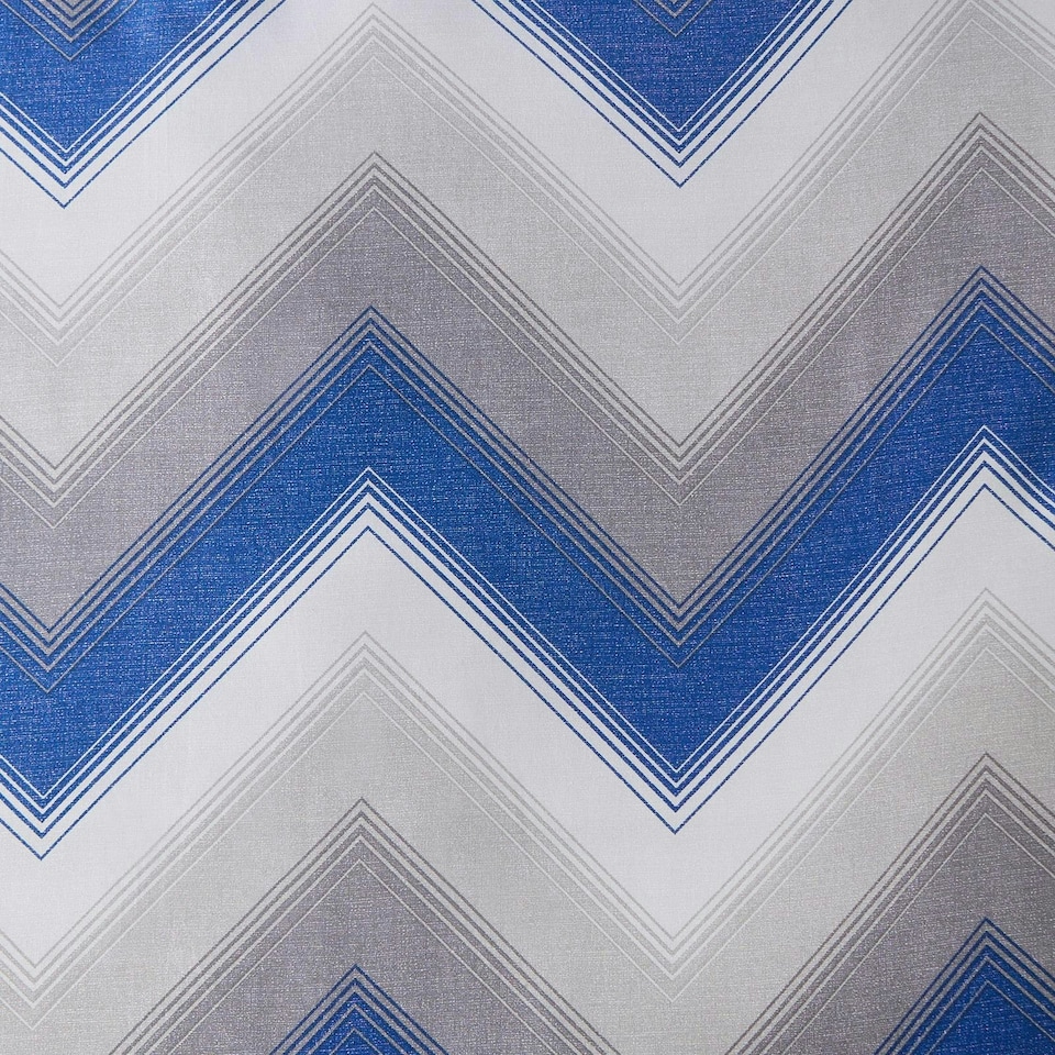 image 1 of OHS Abstract Zigzag Reversible Print Soft Duvet Cover Bedding Set, Double - Navy Blue/Grey Multi | Navy Blue and Grey | Double