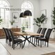 image 8 of Dining Chair - ergonomic seat shape, high backrest, padded, faux leather - Set of 4 Brown