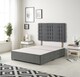 image 1 of Astoria Divan Bed Base with 30 Inch Diamonte Button Headboard Plush Velvet | Grey | Charcoal | Double