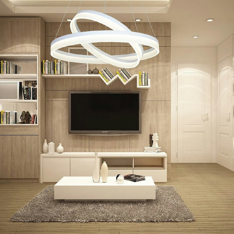 image 1 of Milagro Pendant Lamp Ring 60W Led + Remote White