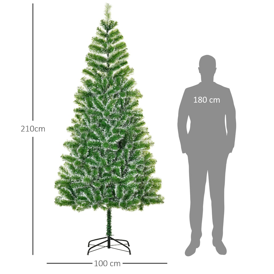 image 1 of HOMCOM 7FT Home Decoration Artificial Christmas Tree Xmas Gift Metal Stand