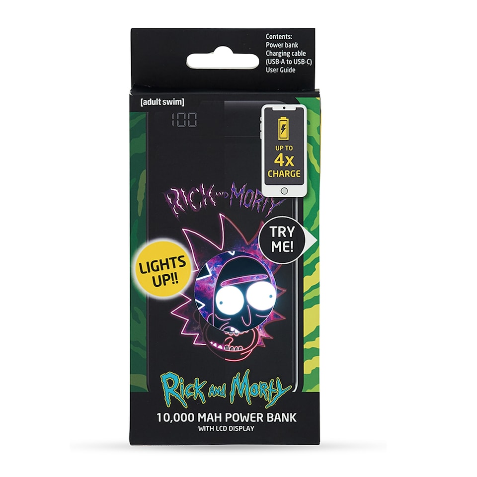 image 1 of Lazerbuilt Official Rick & Morty LED Power Bank 10000 mAh