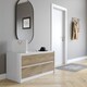 image 5 of URBNLIVING 4 Drawer Wide Chest Of Drawers Bedroom Storage Unit | Multi | White Carcass + Oak Drawers