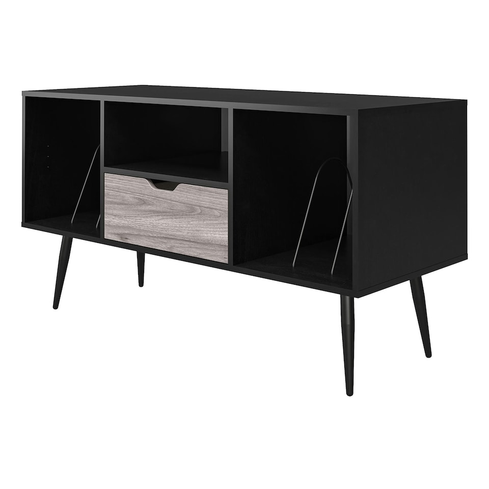 image 1 of Copley TV-Stand with 1 Drawer Black/Oak Black | BLACK OAK