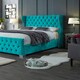 image 3 of Colleen Plush Teal King Bed Frame - Teal