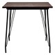 image 1 of Interiors by Premier Black Metal and Elm Wood Table, Large Square Table, Outdoor Dining Table for Lawn, Patio