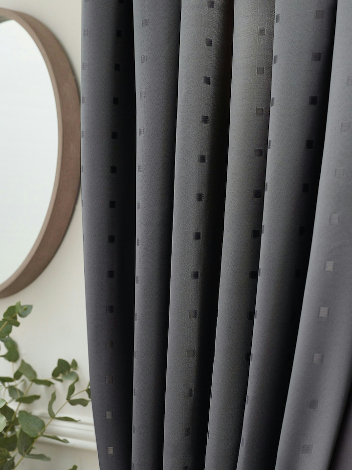 image 1 of Adison Lined Pencil Pleat Taped Curtains - 117cm x 183cm - Charcoal