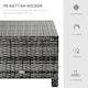 image 3 of Outsunny Rattan Footstool Wicker Ottoman w/ Padded Seat for Backyard Garden