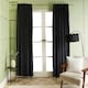 image 1 of OHS Piped Edge Velvet Light Reducing Insulated Panel Pair Eyelet Curtains, 66x90" | Multi | Black/White