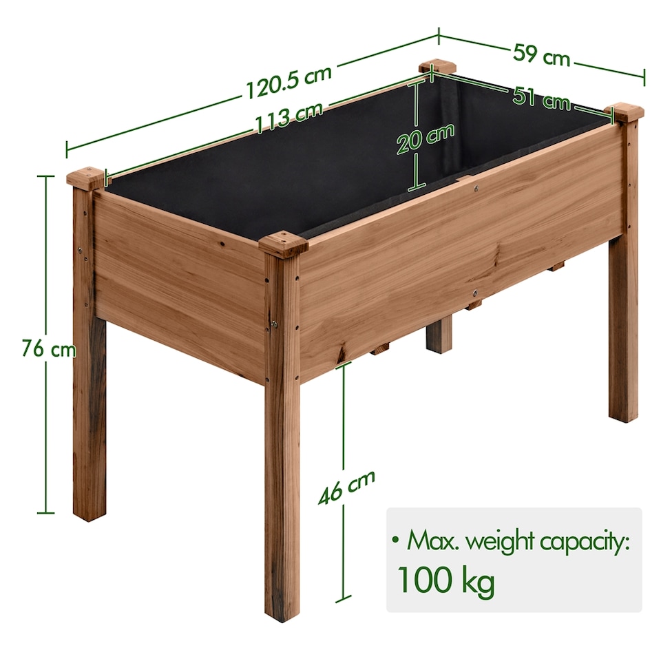 image 1 of Yaheetech Fir Wood Garden Bed Rectangle Raised Planters-120.5 cm L