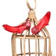image 1 of Pair of Red Decorative Glitter Birds With Clip - 13cm