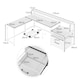 image 4 of COSTWAY L-shaped Desk Home Office Desk with File Drawer White
