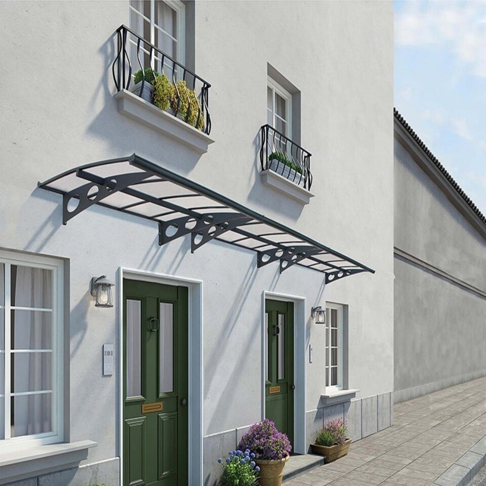 image 1 of Patio Cover Herald Door Awning Canopy 6690 Mist - Polycarbonate - L670.5 x W139 x H33 cm - Grey Grey