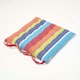 image 3 of Homescapes 4 x Seat Pads Luxury Cotton Stripe Indoor Outdoor Garden Dining Cushion | Multi | 40 x 40 cm | 4