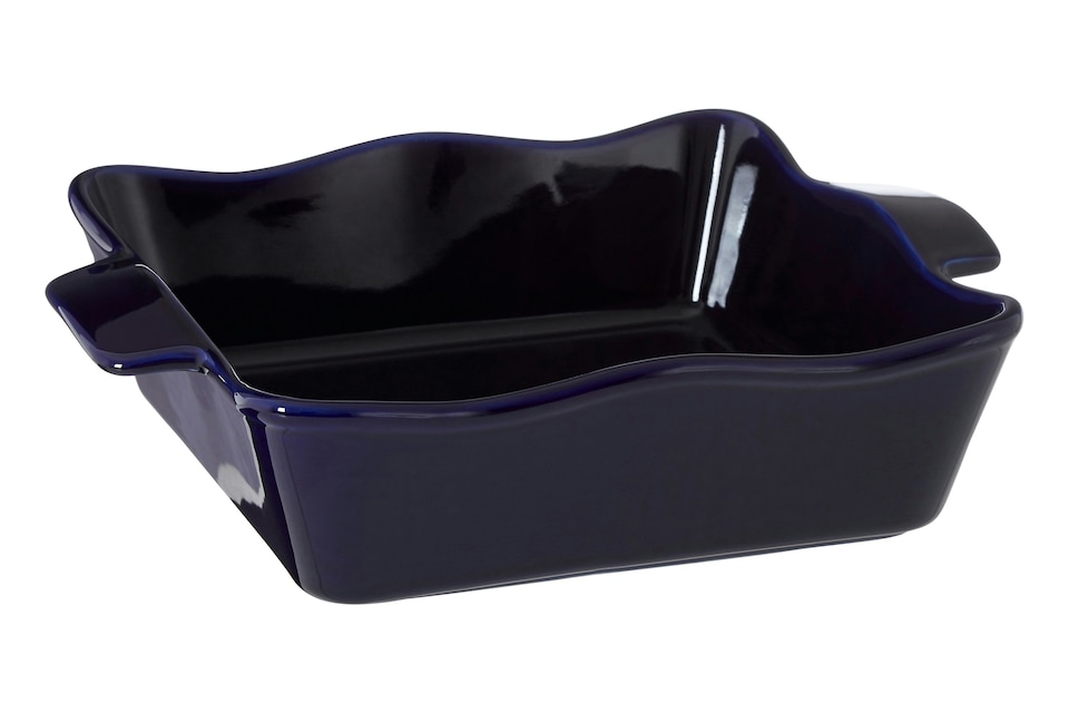 image 1 of Orsina Functional Design Square Oven Dish, Durable Stoneware Baking Dish With Handles, Stylish Blue And Cream