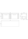 image 2 of Balterley Partial Fluted 2 Drawer Wall Hung Vanity Unit with Colour Coordinating Worktop | White | Satin White