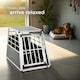 image 7 of Aluminium Pet Car Crate Travel Cage Dog Puppy Cat Transport Kennel 2 sizes - 90x65x69.5cm