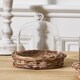image 1 of Small Glass Cloche with Wicker Tray N/A