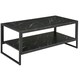image 1 of HOMCOM Two-Tier Coffee Table Marble Effect Shelf Metal Frame Black Black