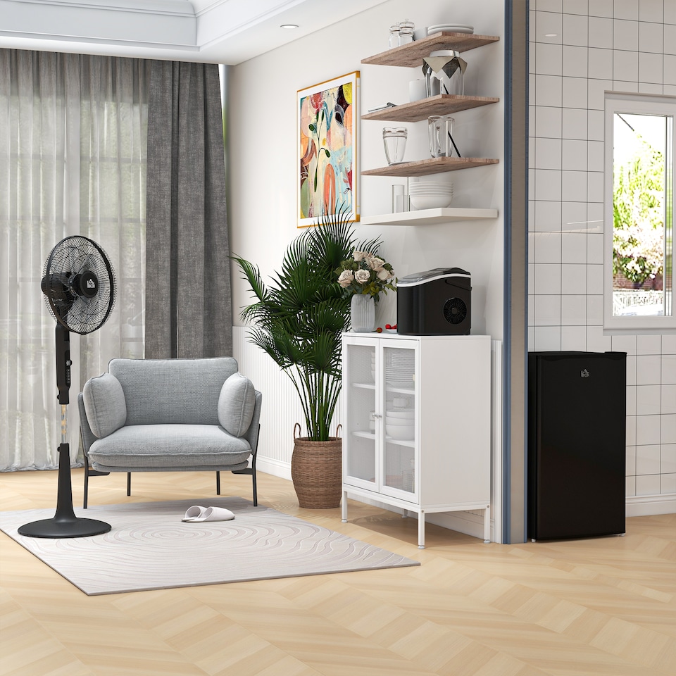 image 1 of HOMCOM Ice Maker Machine Counter Top, 12Kg in 24 Hrs, 9 Cubes Ready in 6-12Mins, Portable Ice Cube Maker with Ice Scoop and Basket, Black