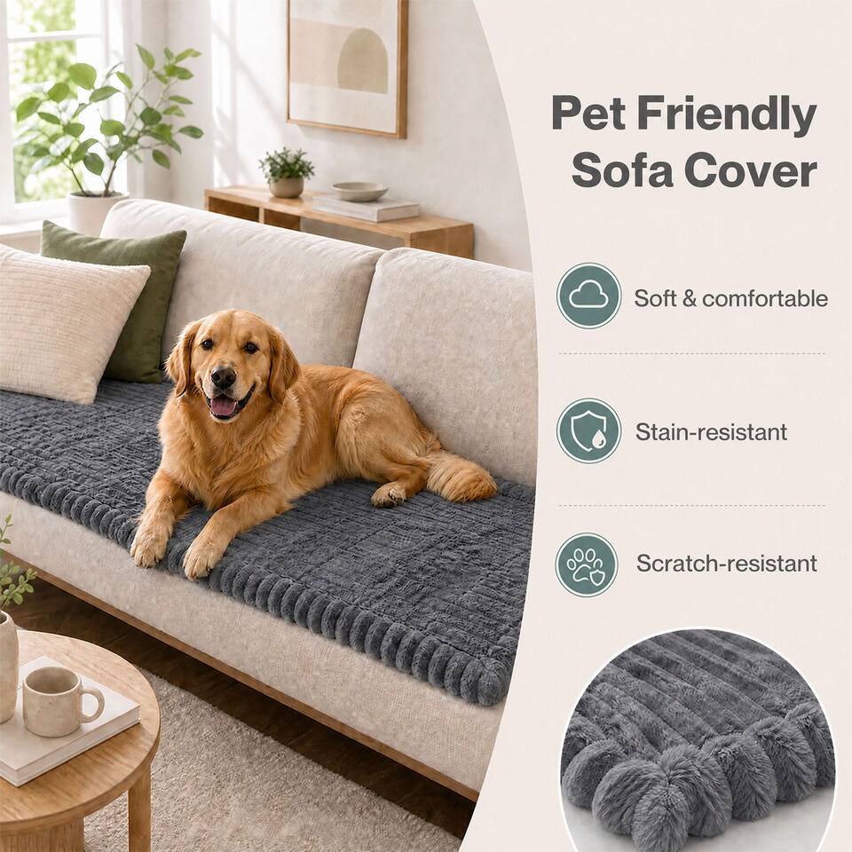 image 1 of Marlow Sofa Cover Corduroy Non Slip Machine Washable