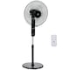 image 1 of HOMCOM 18 Pedestal Fan with Sleep Mode, Oscillating Standing Fan with 3 Modes, Remote Control, Floor Fan with Adjustable Height, 3 Speed, 7.5-Hour Timer, Black