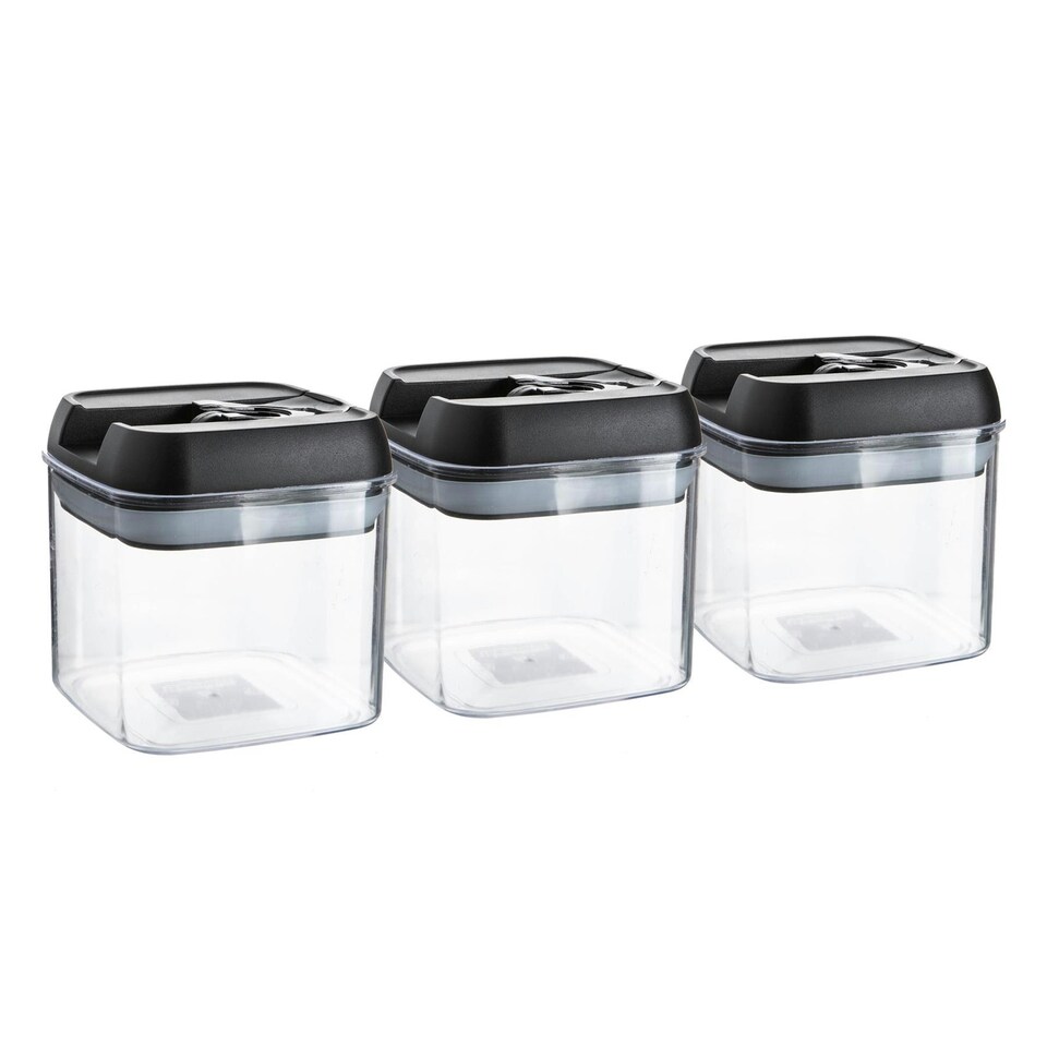 image 1 of Argon Tableware Flip Lock Plastic Food Storage Containers - 500ml - Black - Pack of 6