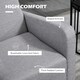 image 4 of HOMCOM Modern Armchair Accent Chair with Rubber Wood Legs for Bedroom Light Grey