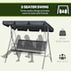 image 7 of Outsunny 3 Seater Swing Chair, Garden Swing Bench with Adjustable Tilting Canopy, Breathable Mesh Seat and Heavy Duty Metal Frame for Patio, Garden | Grey