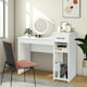 image 7 of COSTWAY Computer Desk with Drawer Compact Study Desk White White