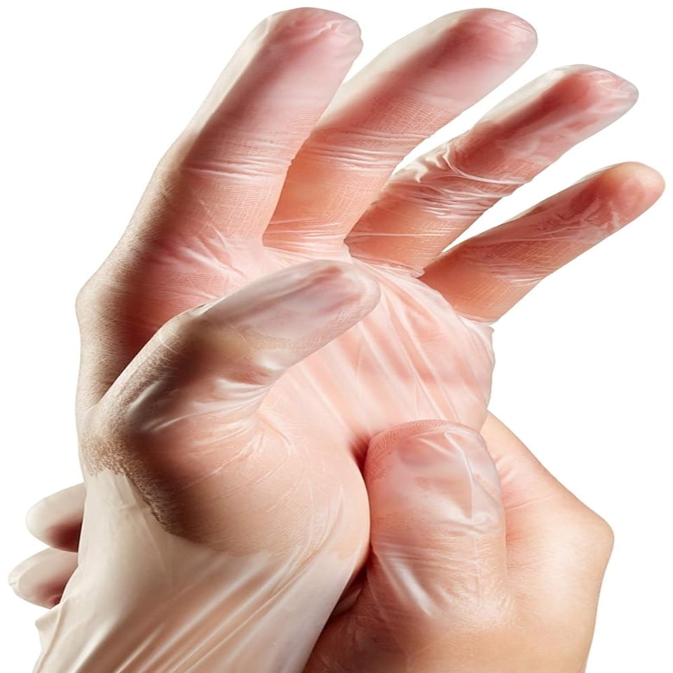 image 1 of Touchguard Clear Vinyl Powder Free Gloves - Box of 100x Clear | Large