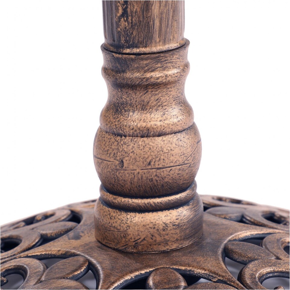 image 1 of Traditional Ornamental Pedestal Garden Water Bird Bath (Bronze)