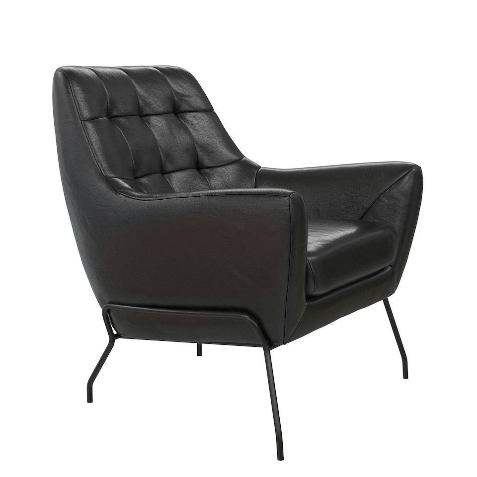 image 1 of Brayden Accent Chair Black Faux Leather