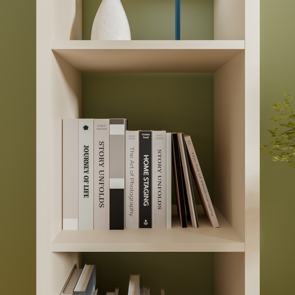 image 1 of Mauro 3 Shelves Storage Unit in Sand