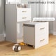 image 4 of HOMCOM Two-Piece Dressing Table Vanity Desk with Mirror and Cushioned Stool | White | White
