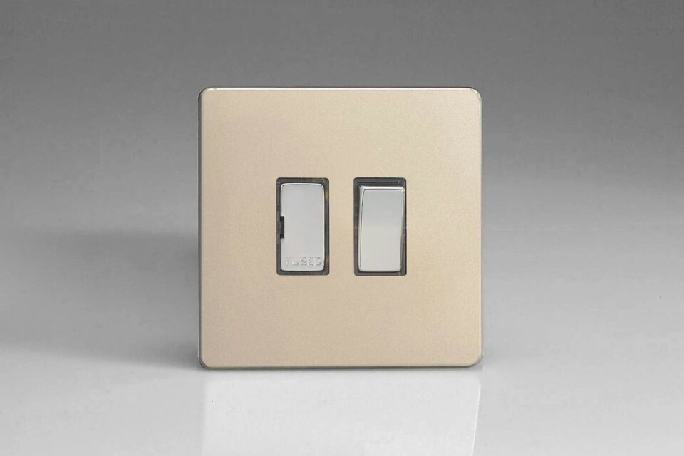 Varilight 13A Switched Fused Spur with Metal Inserts Satin Chrome XDN6DS | Multi