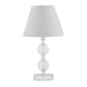 image 1 of Chrome Two Ball Table Lamp with Ivory Off White Shade Chrome | Red