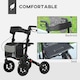 image 4 of HOMCOM Rollator Walker with Padded Seat, Backrest, All-terrain Wheels