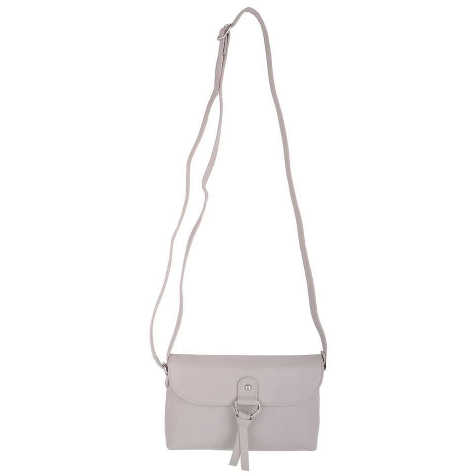 image 1 of Premium Soft Genuine Leather Cross Body Shoulder Bag, Tassel Detail Cream | Ivory