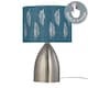 image 2 of First Choice Lighting Valentina Brushed Chrome Touch Lamp with Teal Fern Shade Silver | Green