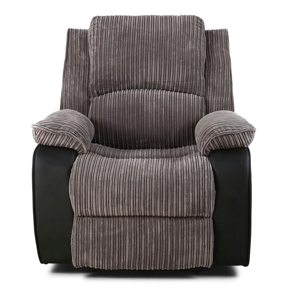 image 1 of Postana Jumbo Cord Fabric Electric Reclining Armchair Recliner Chair (Grey)