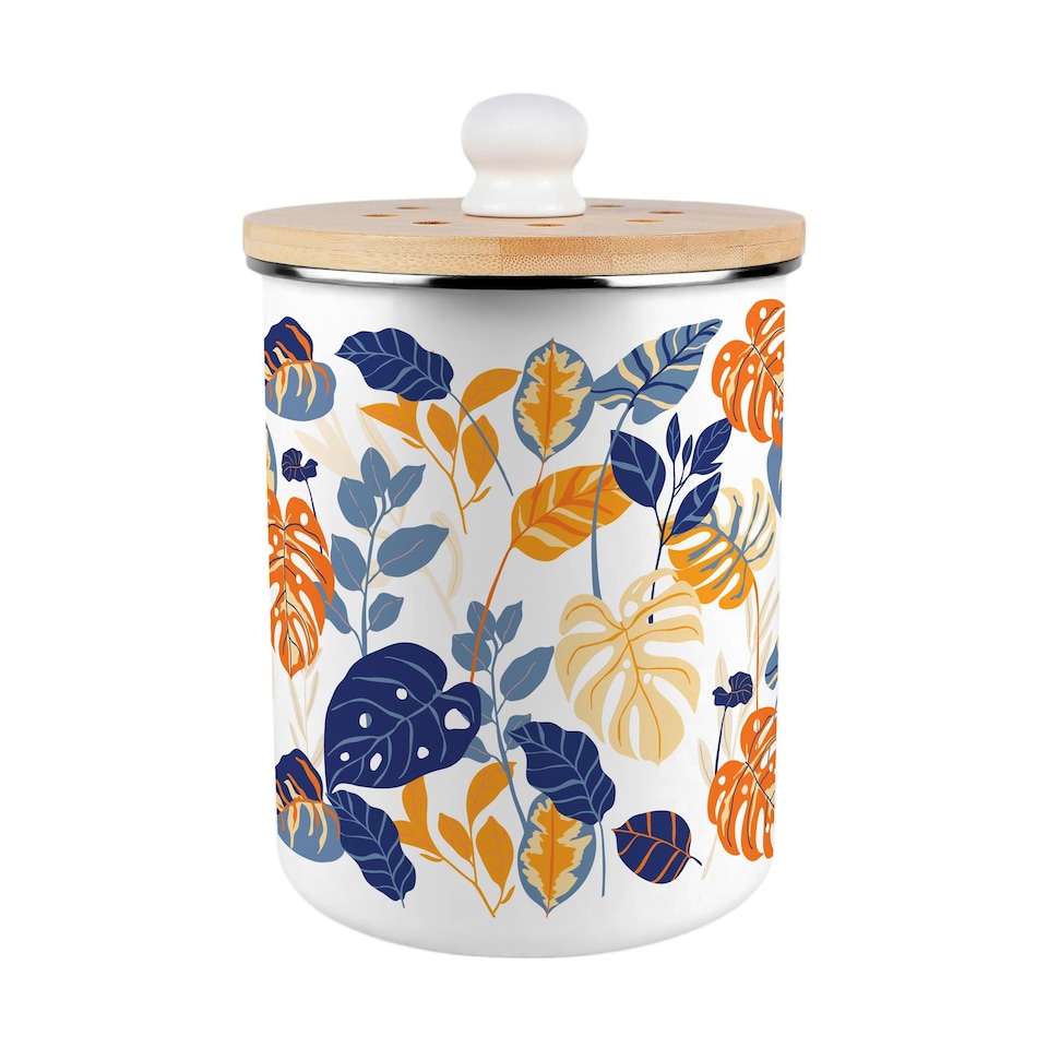 image 1 of Exotic Jungle Food Waste Caddy - Metal 2L Decorative Kitchen Compost Bin