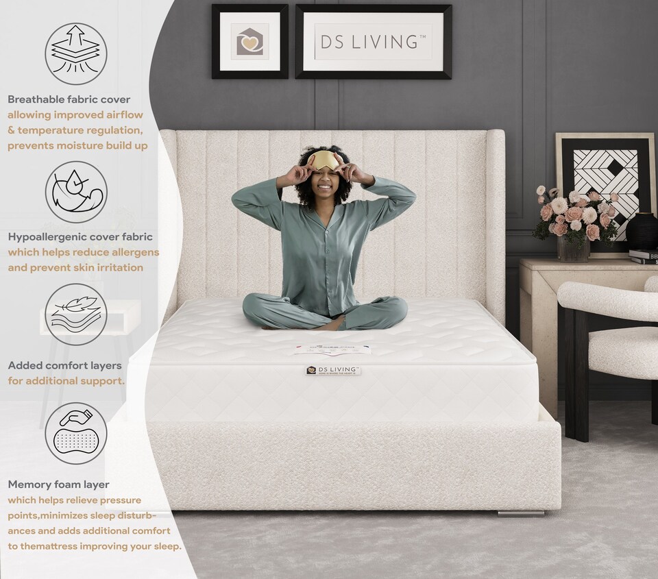 image 1 of Bliss Medium Gel Glacier Spring Mattress | Grey