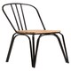 image 4 of District Dining Chair Elm Wood Seat With Black Finish Metal Frame Black