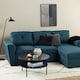 image 3 of Goldington Round Coffee Table with Black Marble Melamine Top & Black Legs