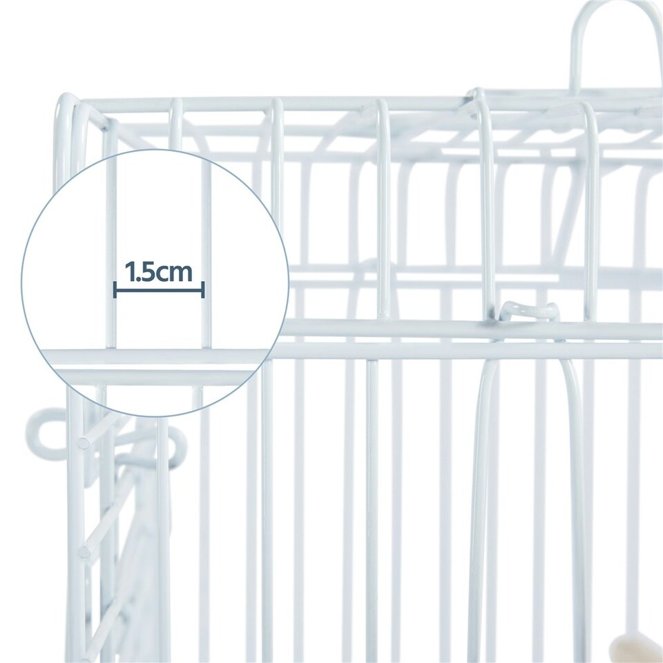 image 1 of Yaheetech 58 cm Tall Open Top Travel Bird Cage Black