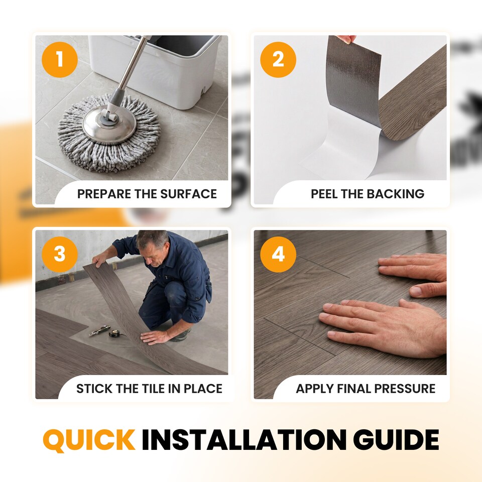 image 1 of Self Adhesive Floor Planks | 5.9x35.9in (91.4x15.2cm) Each | Peel & Stick Vinyl Flooring | Grey Wood Effect | Easy DIY | Stick On Tiles for Home Floors | Grey | 2.78 sqm