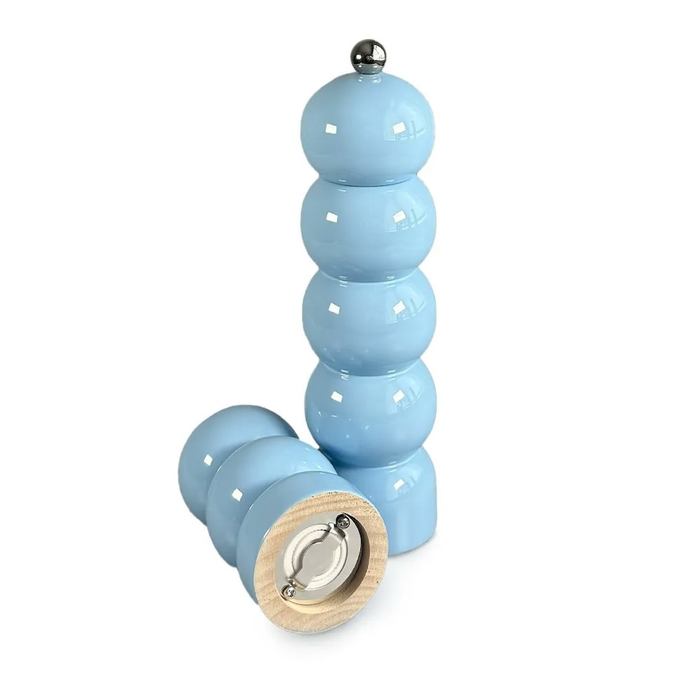 image 1 of Scandi Home Large Baby Blue Wooden Pepper Mill