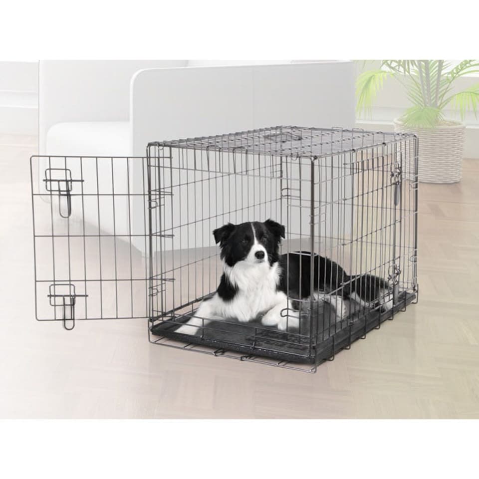 image 1 of Dogit 2-Door Dog Crate, Black Wire Home